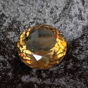 Multi Faceted Smoked Citrine Topaz 15 mm Diameter 10 Carats Jeweler's Cut